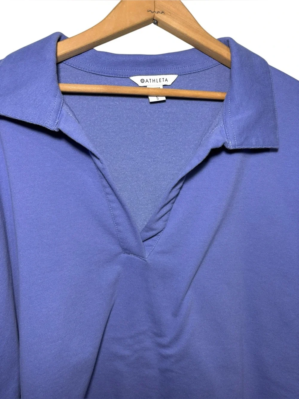 ATHLETA | Women Adonis Purple Retroterry Polo Sweatshirt size L Pullover Cropped